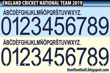 Font Vector England Cricket National Team 2019 kit