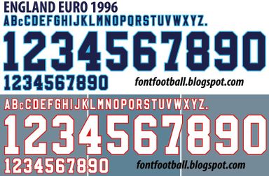 Font Vector England Euro 1996 kit