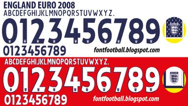 Font Vector England Euro 2008 kit