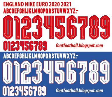 Font Vector England Euro 2020 2021 kit