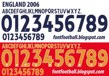 Font Vector England World Cup 2006 kit