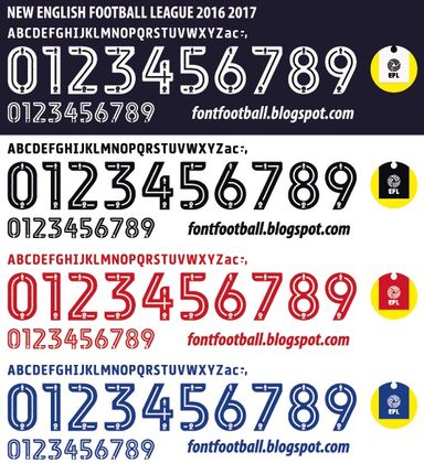Font Vector English Football League 2016 2017 kit