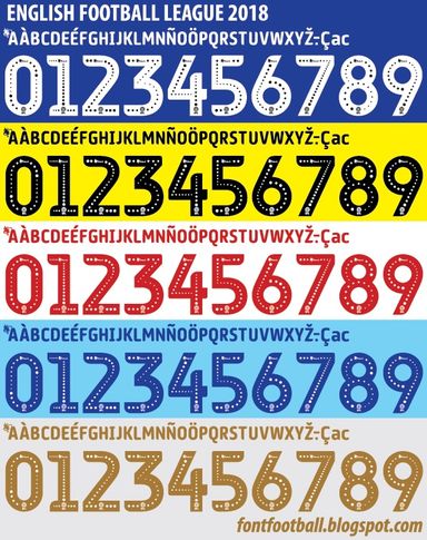 Font Vector English Football League 2018 Mind kit