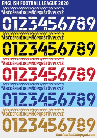 Font Vector English Football League 2020 Mind kit