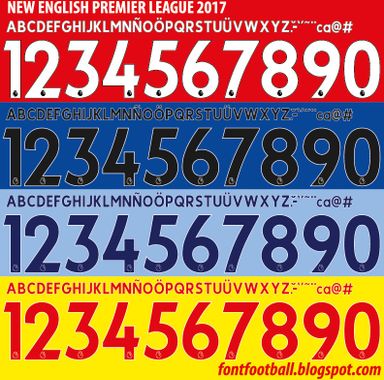 Font Vector English Premier League 2017 kit