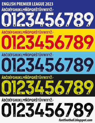 Font Vector English Premier League 2023 kit