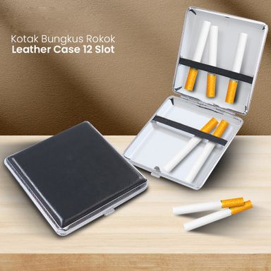 Firetric Kotak Bungkus Rokok Elegan Leather Case Hitam