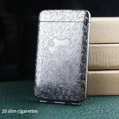 REXOW Kotak Elegan Vintage Box Case Slim Silver - Kotak Thomas Shelby Peaky Blinders