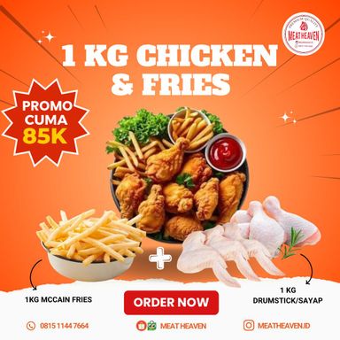PROMO 1kg Ayam & 1kg FRIES 