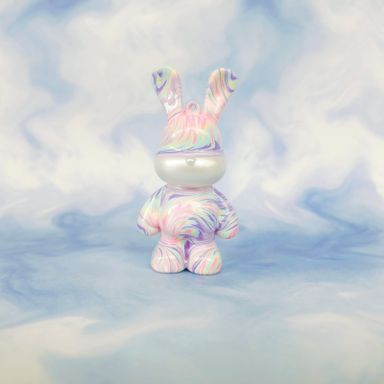 Handmade Fluid Art Bunny Keychain (Free Strap & Acrylic Display Box)