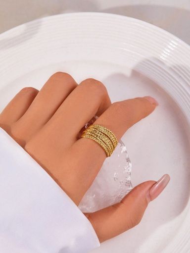 Skyrim – bague ouverte géométrique en acier inoxydable, couleur or, mode minimaliste, bijoux de fête de mariage, cadeau, vente en gros