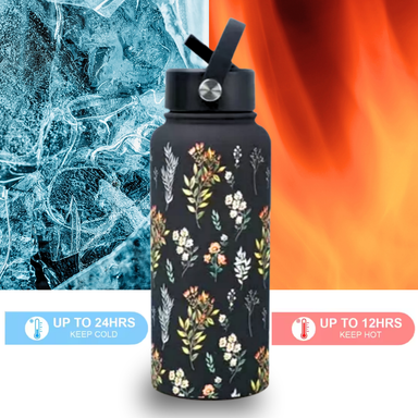1000ML 3D FLORAL THUMBLER THERMOS BOTTLE