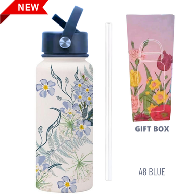 1000ML 3D FLORAL THUMBLER THERMOS BOTTLE