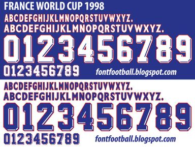Font Vector France World Cup 1998 kit