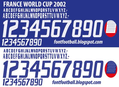 Font Vector France World Cup 2002 kit