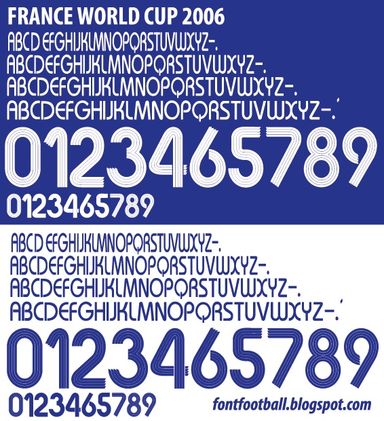 Font Vector France World Cup 2006 kit