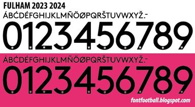 Font Vector Fullham 2023 2024 kit