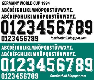 Font Vector Germany World Cup 1994 Kit