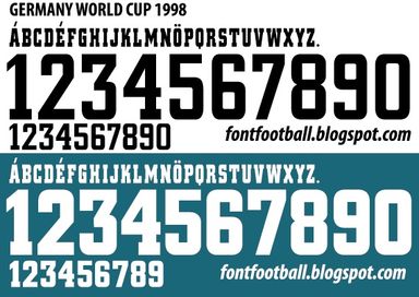 Font Vector Germany World Cup 1998 kit