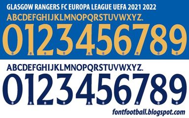 Font Vector Glasgow Rangers 2021 2022 kit