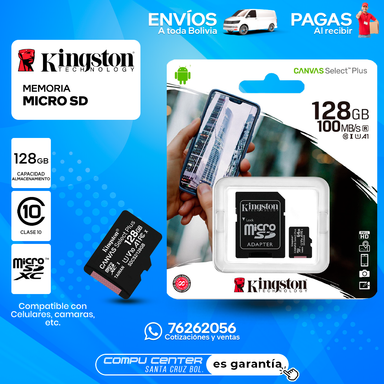 KINGSTON CANVAS SELECT PLUS / 128 GB / CLASS 10