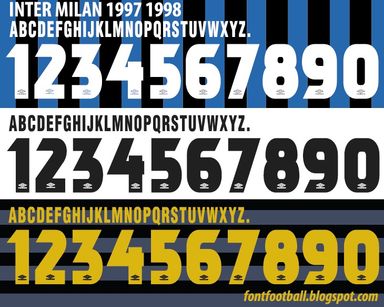 Font Vector Inter Milan 1997 1998 kit