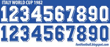 Font Vector Italy Italia World Cup 1982 kit