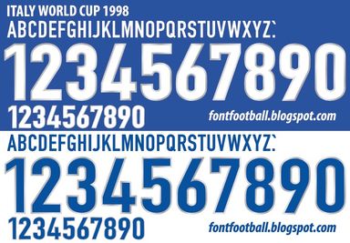 Font Vector Italy Italia World Cup 1998 kit