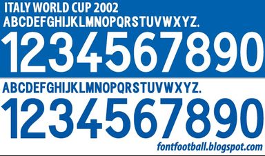 Font Vector Italy Italia World Cup 2002 kit
