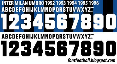 Font Vector Inter Milan Umbro 1992 1993 1994 1995 kit