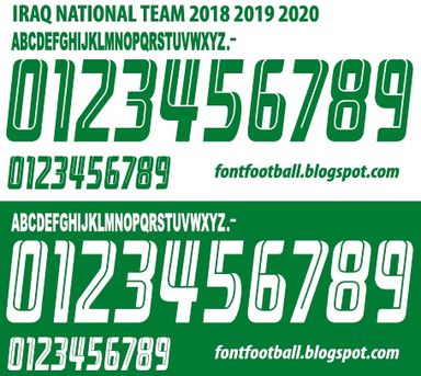 Font Vector Iraq National Team 2018 2019 2020 kit