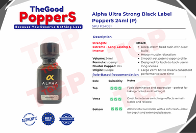 Alpha Ultra Strong Black Label Poppers 24ml (P)