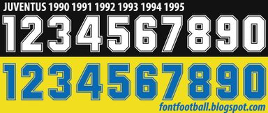 Font Vector Juventus 1990 1991 1992 1993 1994 1995 kit