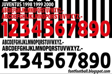 Font Vector Juventus 1998 1999 2000 kit