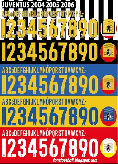 Font Vector Juventus 2004 2005 2006 Shirt