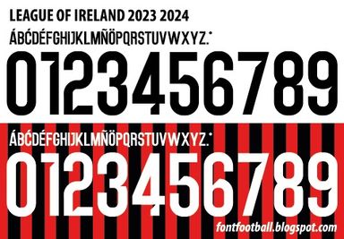 Font Vector League of Ireland 2023 2024 kit