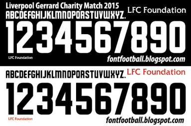 Font Vector Liverpool Gerrard Charity Match 2015 kit