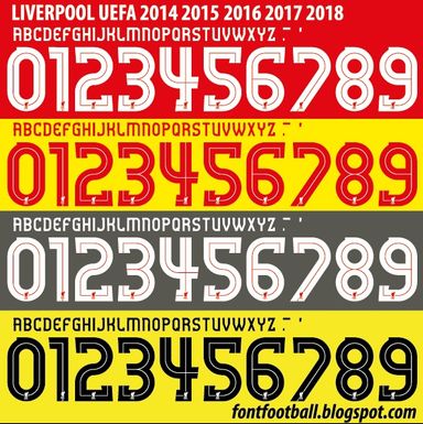 Font Vector Liverpool UCL 2014 2015 2016 2017 2018 kit
