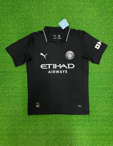 Manchester City 2025/26 Away Shirt (Black / Silver)