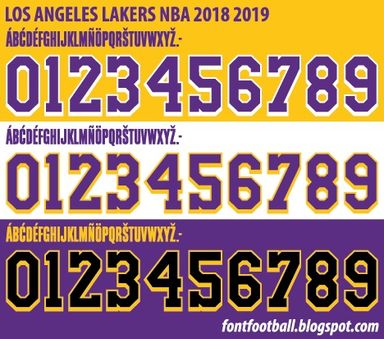 Font Vector Los Angeles Lakers NBA 2018 2019 kit