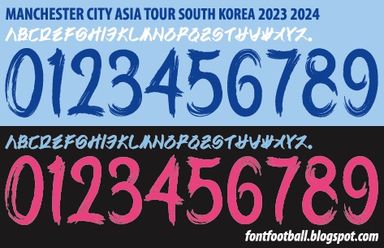 Font Vector Manchester City Asia Tour South Korea 2023 2024 kit