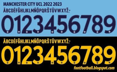 Font Vector Manchester City UCL 2022 2023 kit