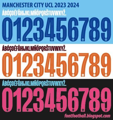 Font Vector Manchester City UCL 2023 2024 kit