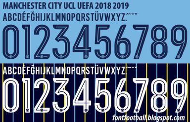 Font Vector Manchester City UCL 2018 2019 kit