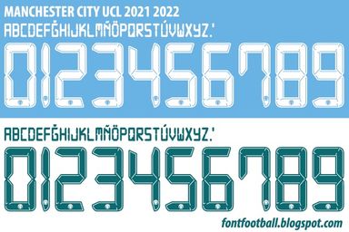 Font Vector Manchester City UCL 2021 2022 kit