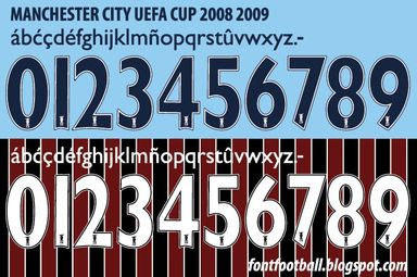 Font Vector Manchester City Cup 2008 2009 kit