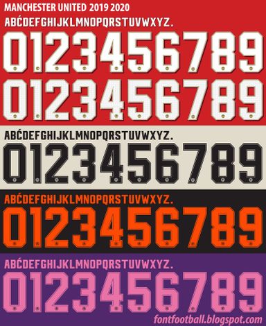 Font Vector Manchester United 2019 2020 kit