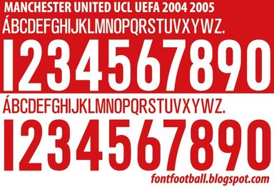 Font Vector Manchester United UCL 2004 2005 kit