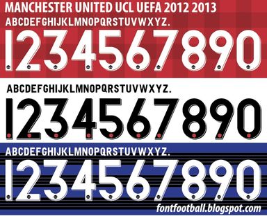 Font Vector Manchester United UCL 2012 2013 kit