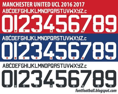 Font Vector Manchester United UCL 2016 2017 kit